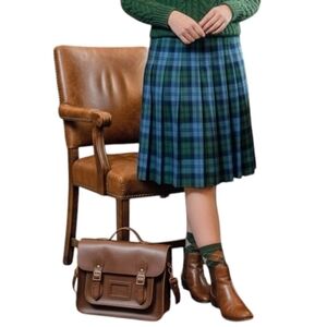 Vintage ALJEAN Canada 100% Wool Plaid Pleated Skirt Fits Size XXS